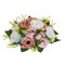 White-Pink Silk Flower Balls Set of 10 with Plastic Stem Bases